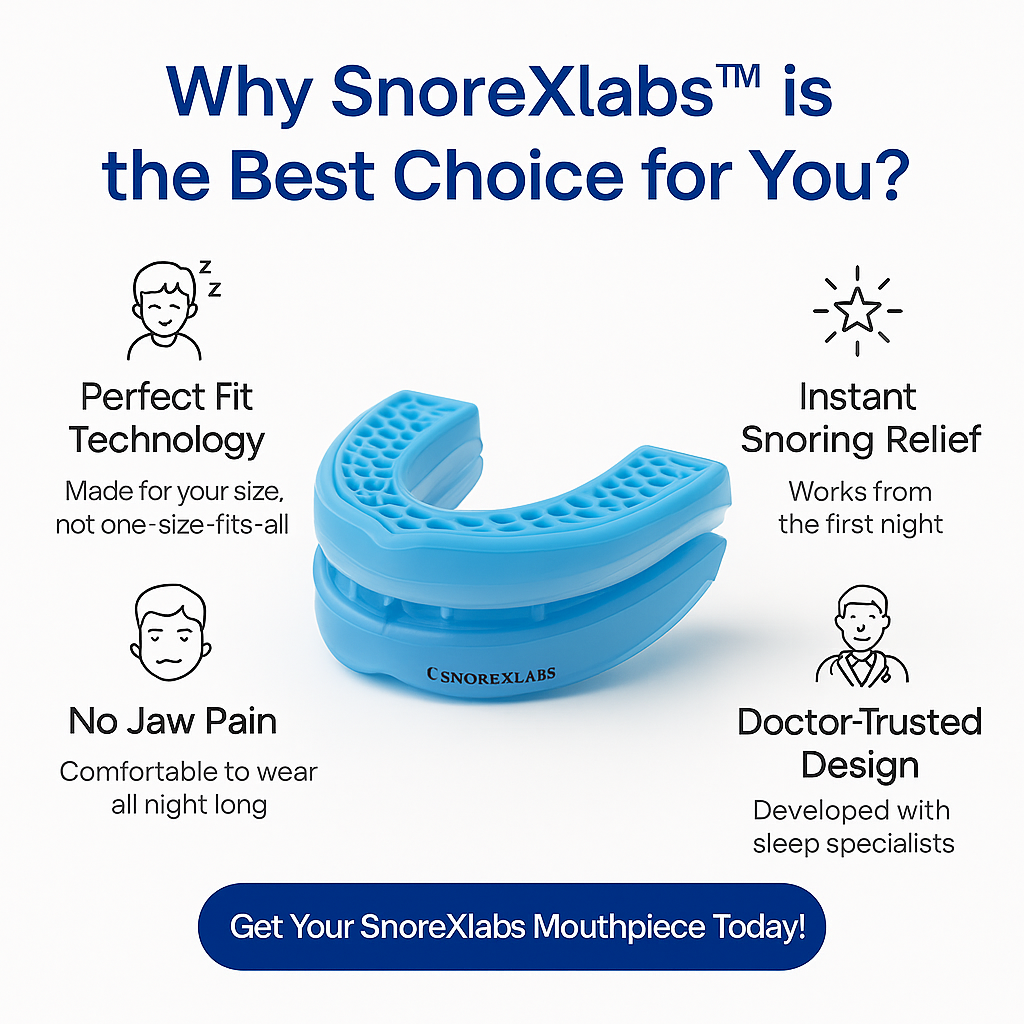 SnoreXlabs Anti-Snoring Mouthpiece – Adjustable Boil-&-Bite